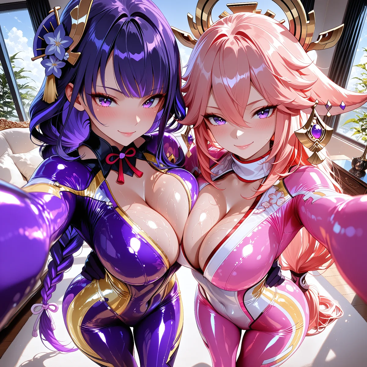 Raiden X Yae- Genshin Impact